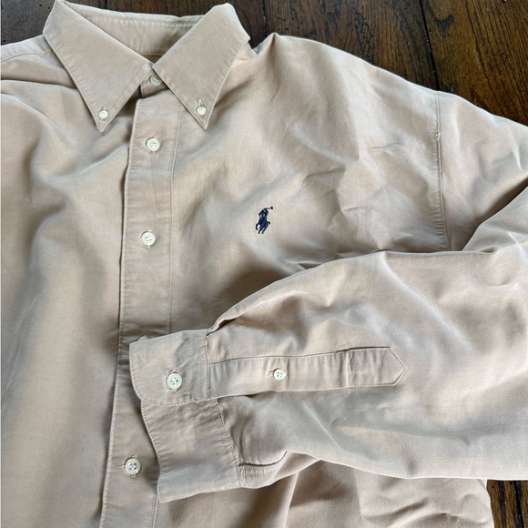 Polo Ralph Lauren Other - Polo by Ralph Lauren Button-Down Shirt in Light Beige with Navy Pony
